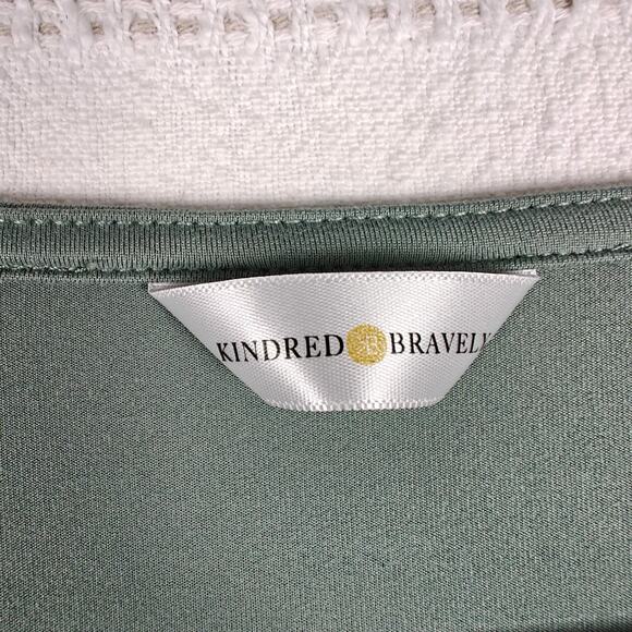 Kindred Bravely Sage Green Stretch Long Sleeve Layered Top Small Petite - Picture 5 of 7